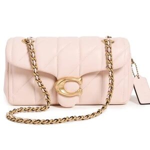 COACH Women's Pink Quilted Tabby Shoulder Bag 20 With Chain